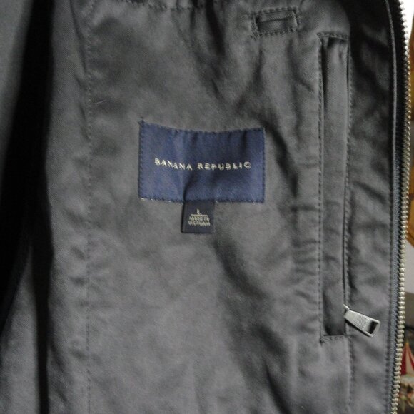 Banana Republic Jacket Moto Biker Racer Military Zipper Pockets Men's Size Large - Picture 6 of 12